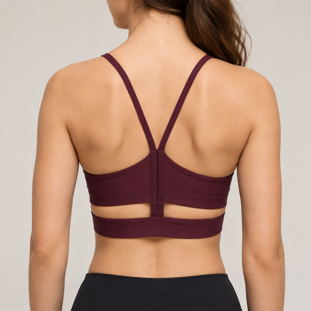 Women's Cross Strap Crossover Underband Side-cot up Sports Bra