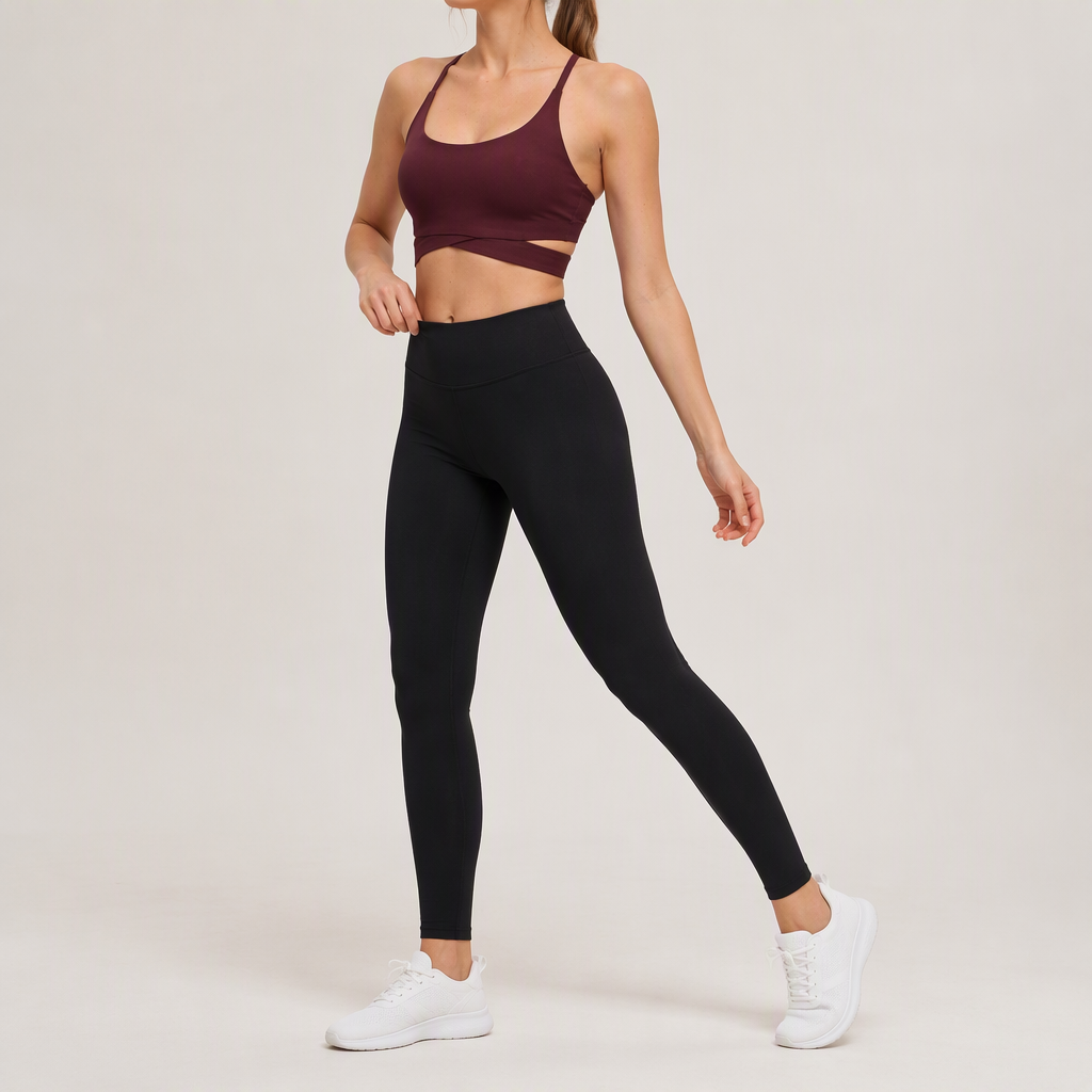 Women's Cross Strap Crossover Underband Side-cot up Sports Bra