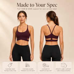 Women's Cross Strap Crossover Underband Side-cot up Sports Bra
