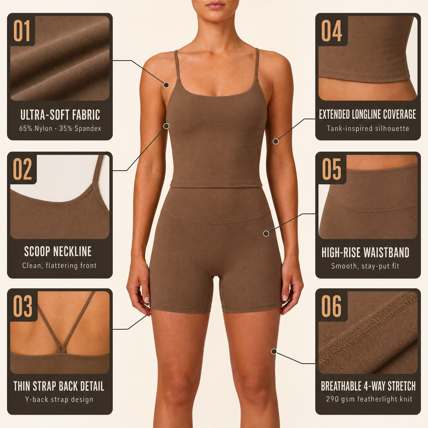 Women's Thin Strap Y Back Tank Tops Workout Gym Shorts Sets