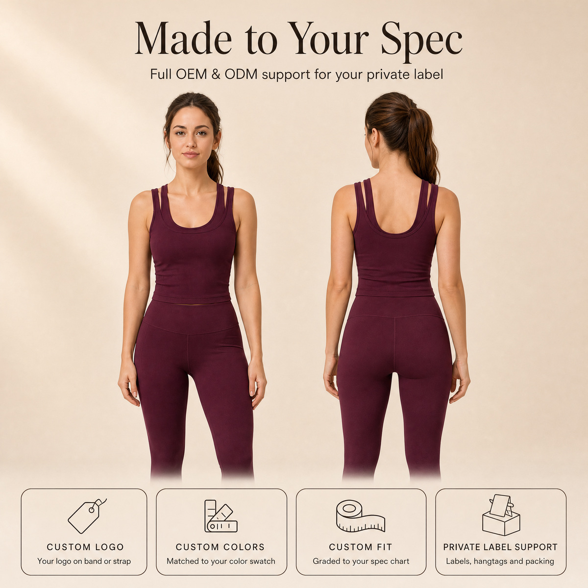 Women's Double Layer Straps Longline Workout Training Tank Top