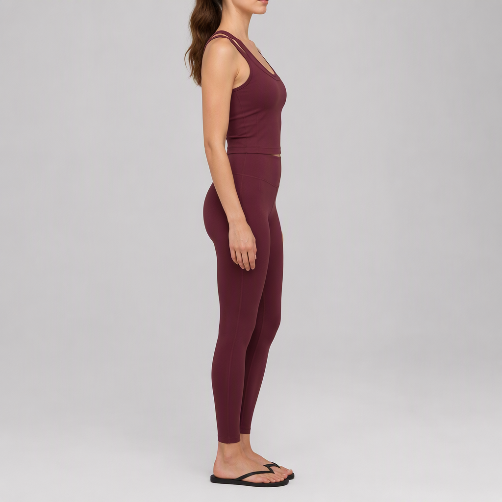 Women's Double Layer Straps Longline Workout Training Tank Top