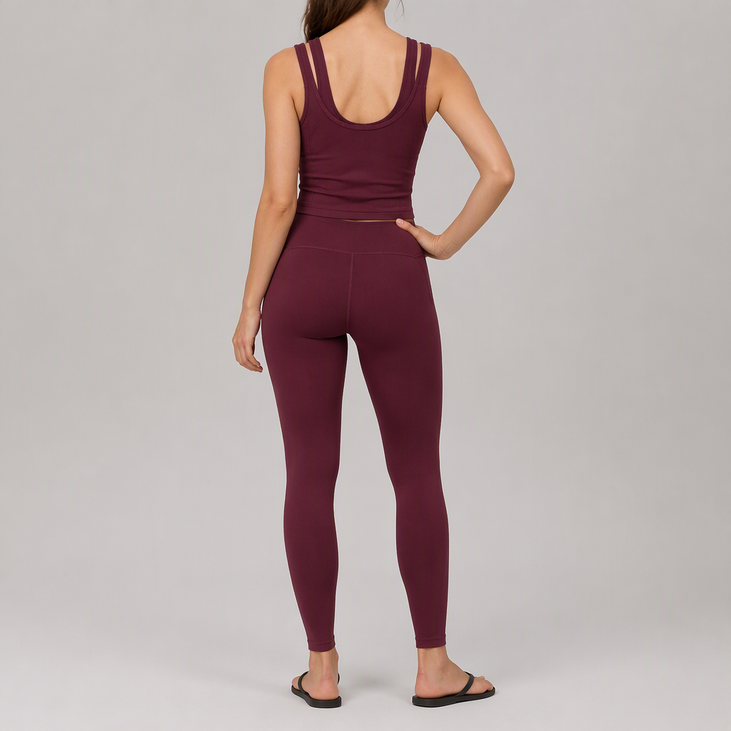 Women's Double Layer Straps Longline Workout Training Tank Top