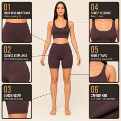 Women's Sports Bra High Waist Gym Shorts Activewear Sets