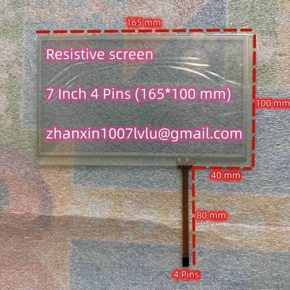 New 7 Inch 4 Pins Tela Resistiva Touch Screen Glass Digitizer 165mm*100mm Car DVD Audio Multimedia Player Navigation Radio