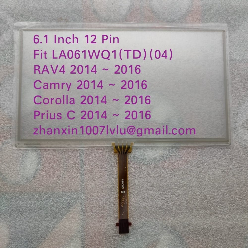 6.1 Inch 12 Pins Touch Screen LA061WQ1TD04  For 2014~2017 Camry Corolla RAV4 Prius C Car Multimedia Player Navigation Radio