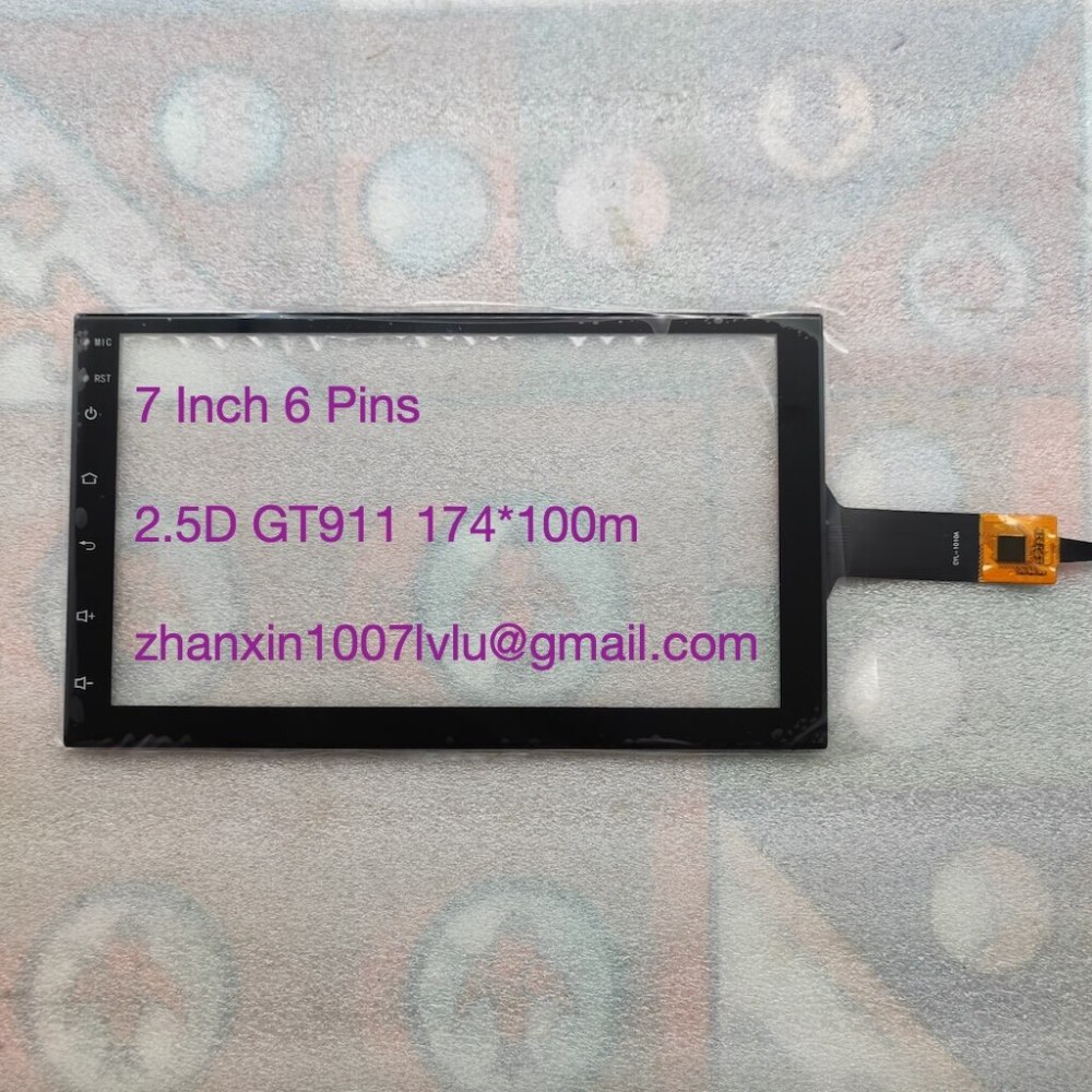 New 2.5D 7 Inch 6 Pins Touch Screen Glass Digitizer XY-PG70049-FPC GT911 ZB90PS0011 For Variety Android Car Radio Navigation
