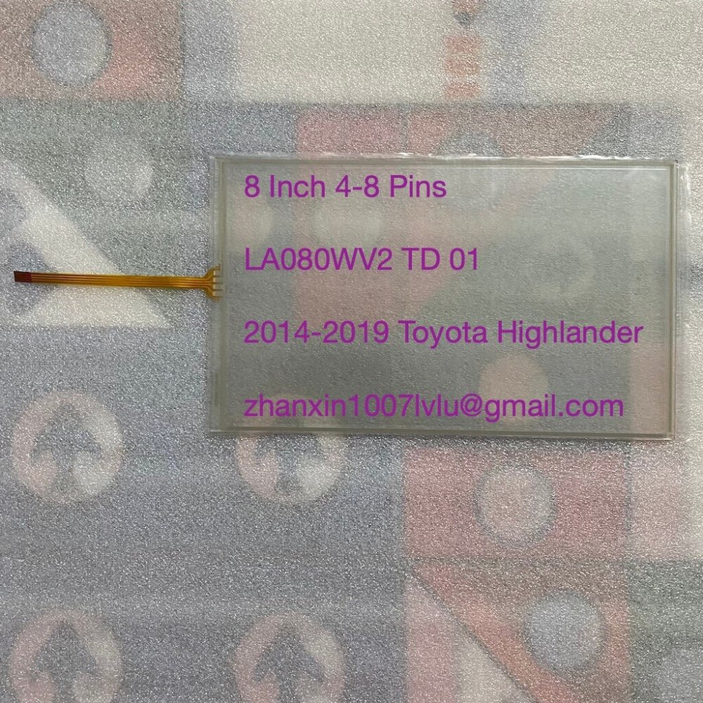 8 Inch 8 Pins Touch Screen LA080WV2 TD 01 For 2014-2019 Toyota Highlander Car DVD Audio Media Player GPS Navigation Radio