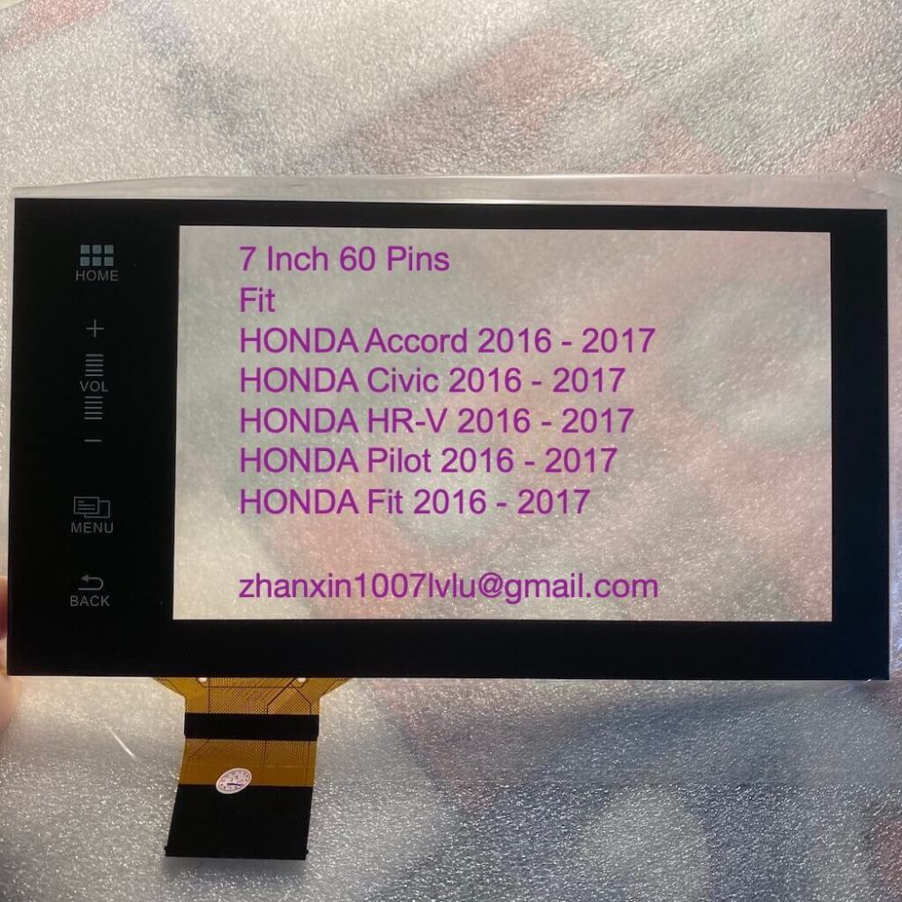 7'' 60 Pins Touch Screen Glass Digitizer Fit 2016 2017 Honda Accord Civic HR-V Pilot Fit Car Radio Multimedia Player Navigation