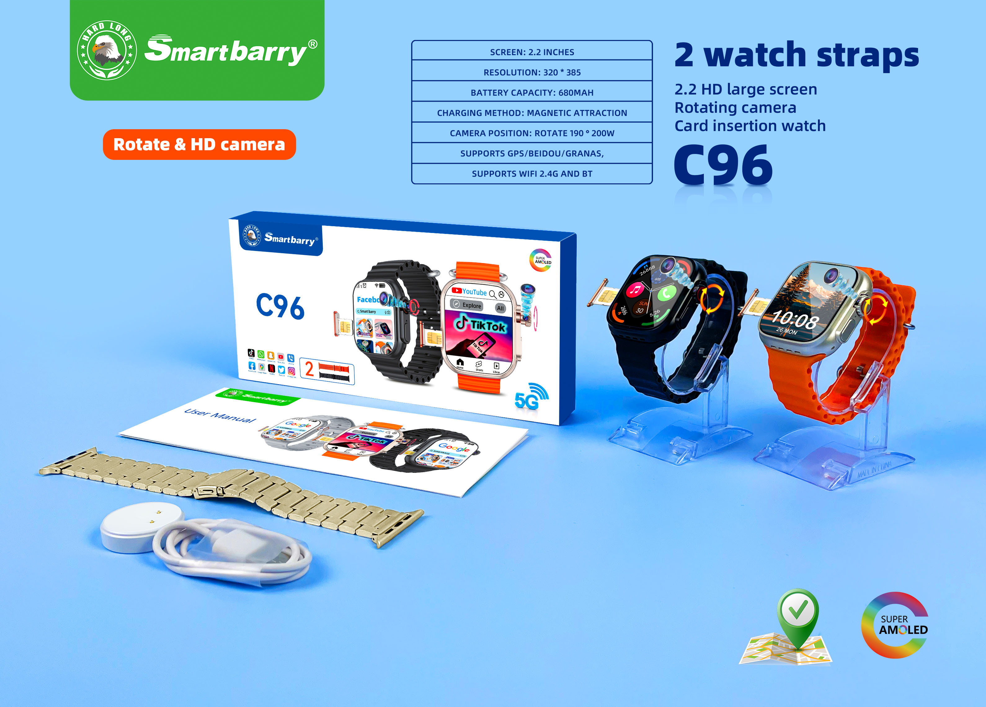 4G card insertion smartwatch C96,nodizz