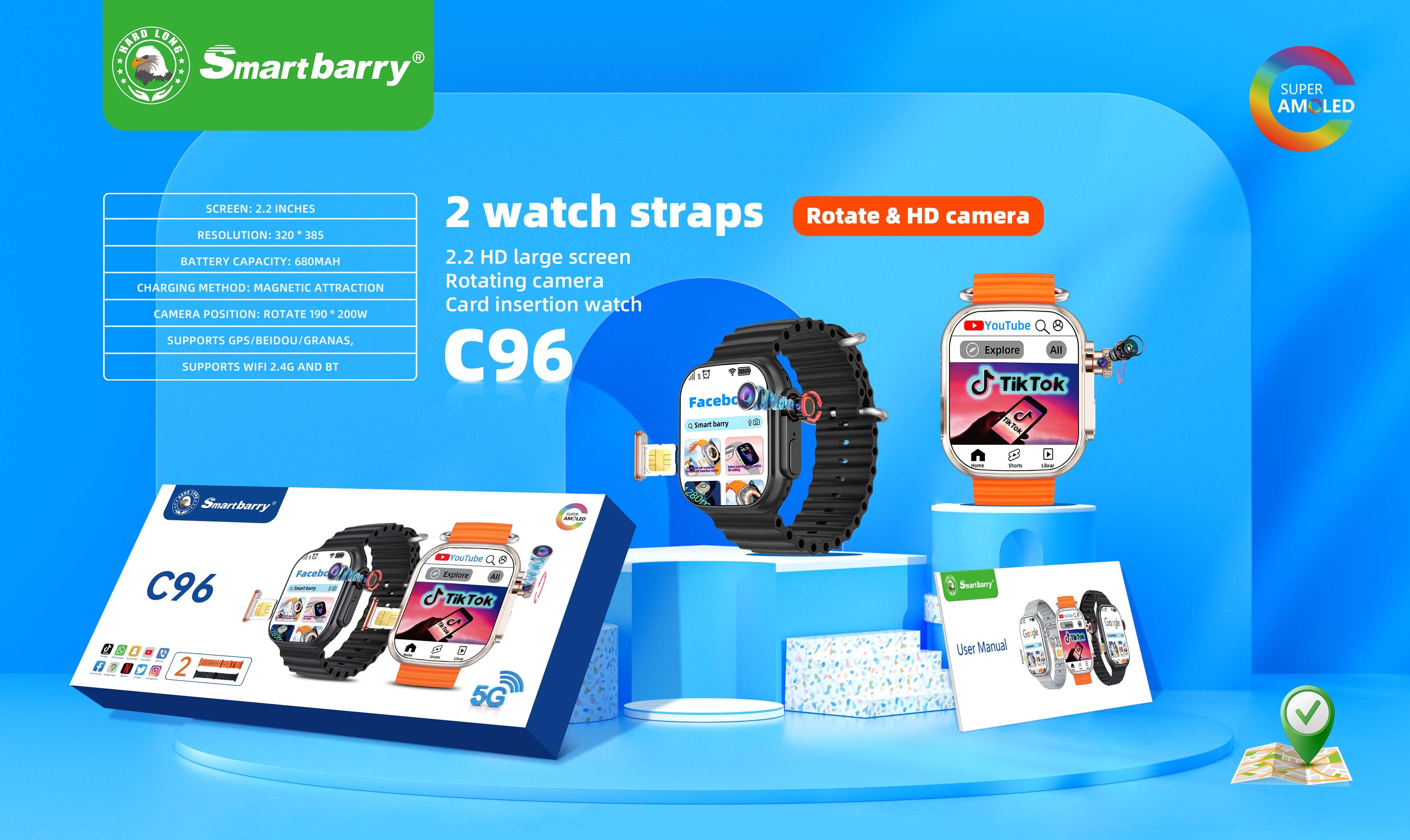 4G card insertion smartwatch C96,nodizz