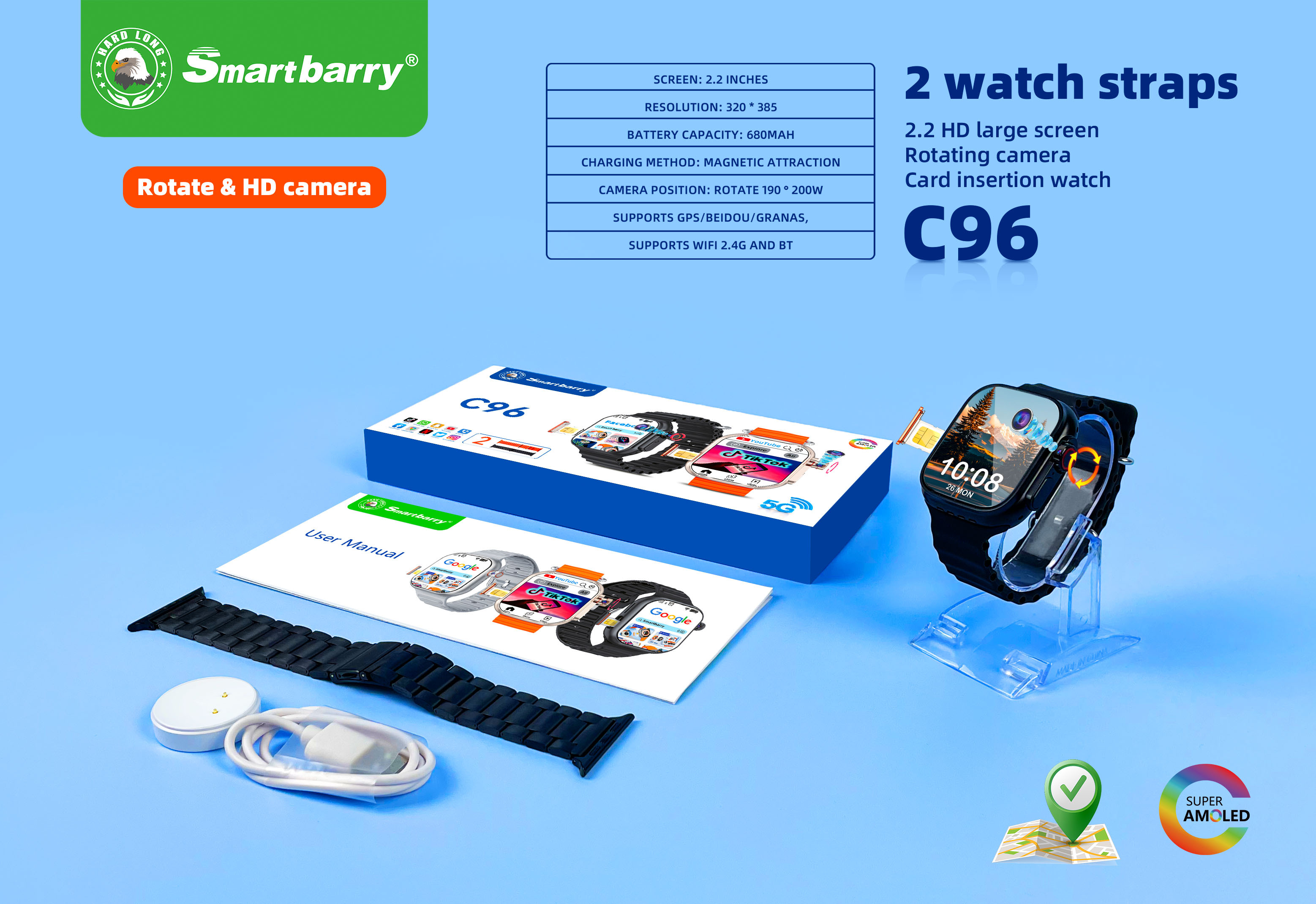 4G card insertion smartwatch C96,nodizz