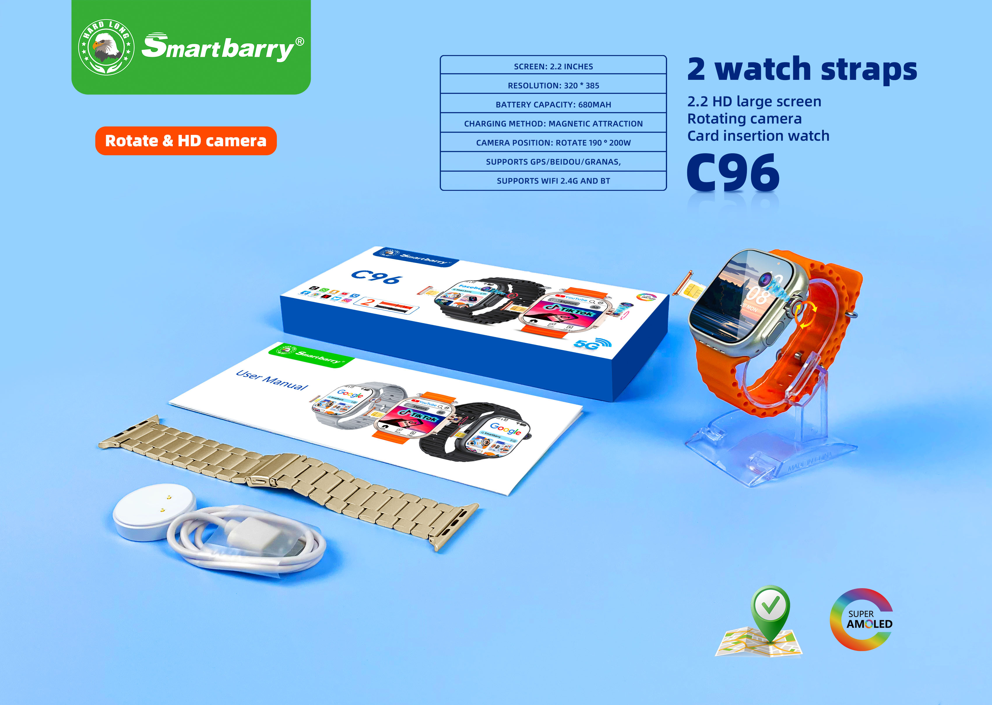 4G card insertion smartwatch C96,nodizz