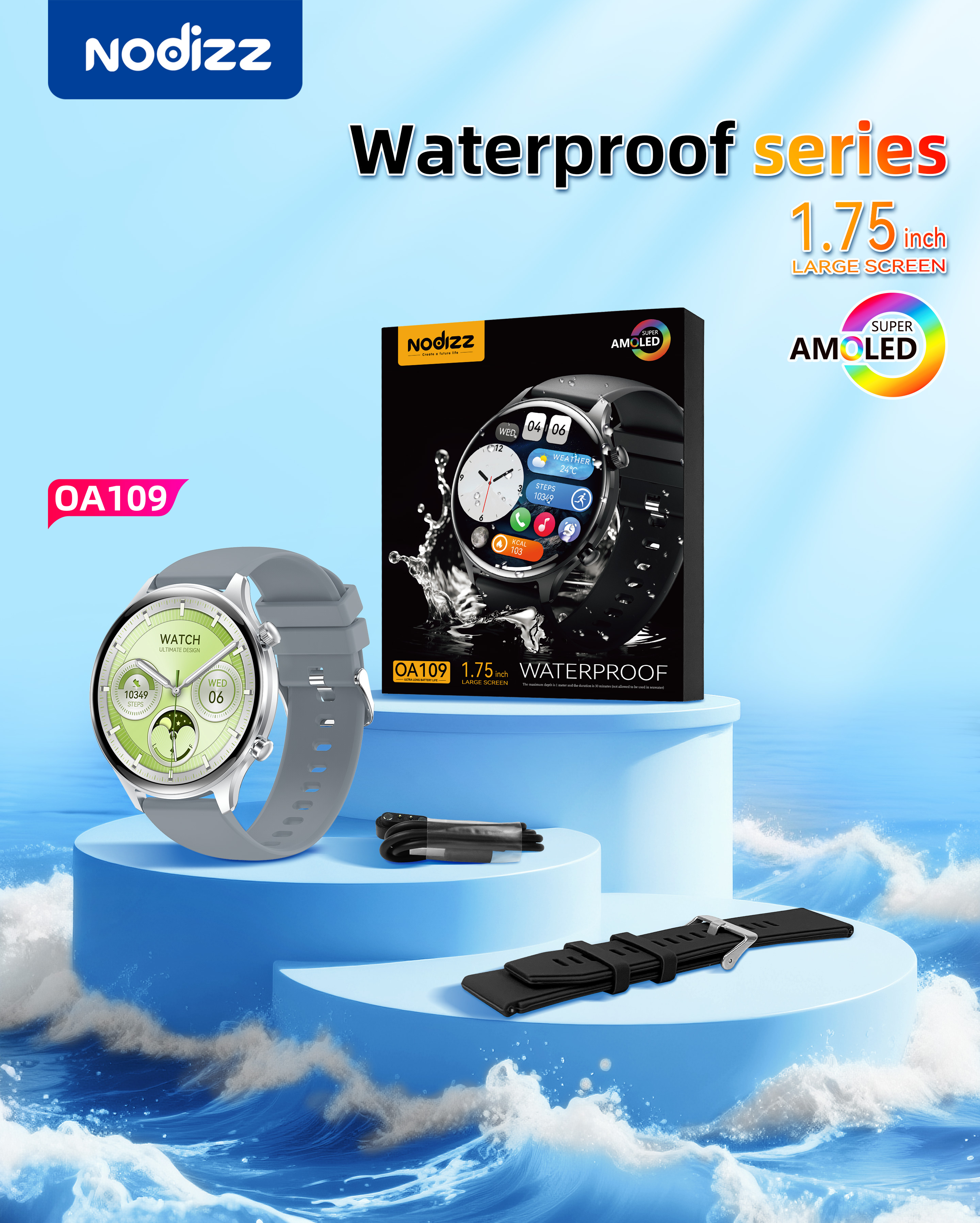 Waterproof smartwatch OA109,nodizz