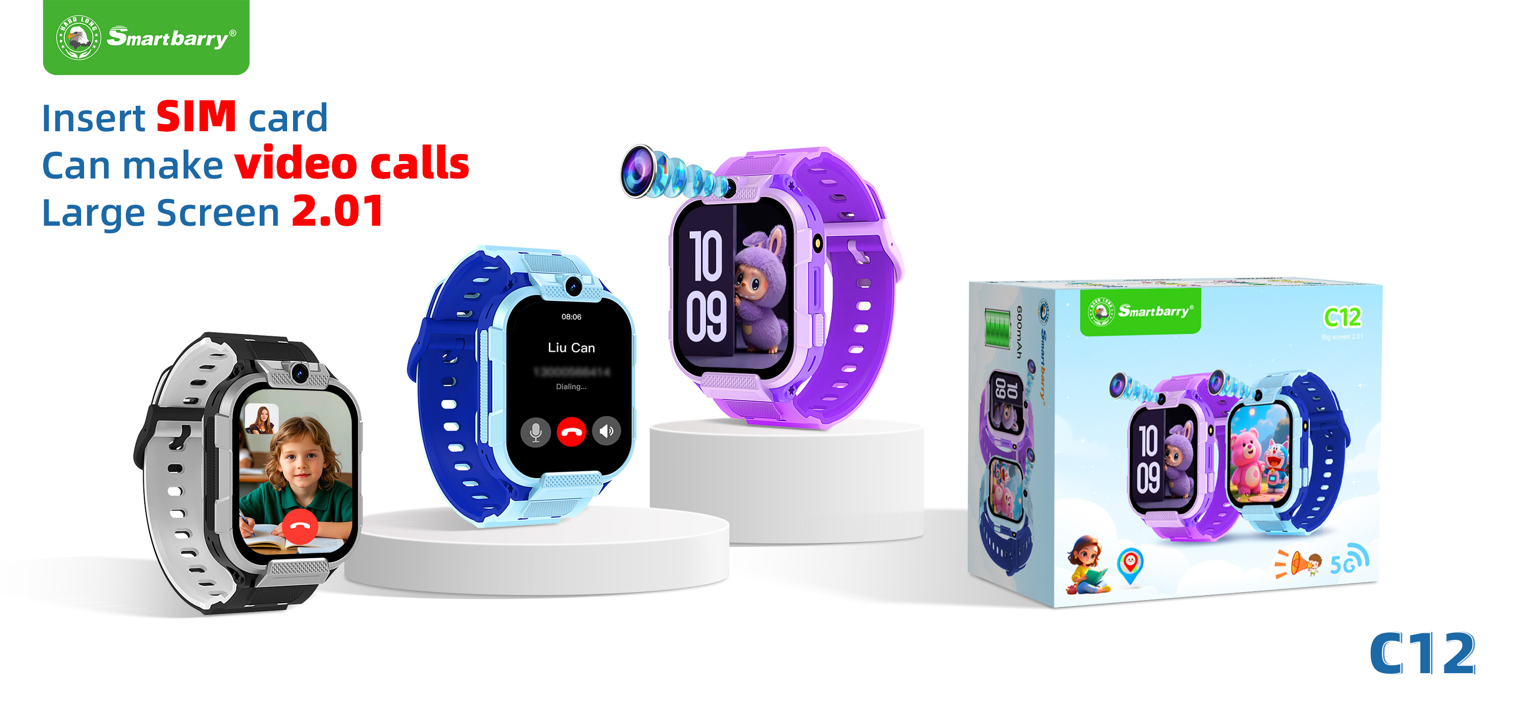 4G card insertion smart watch C12,nodizz
