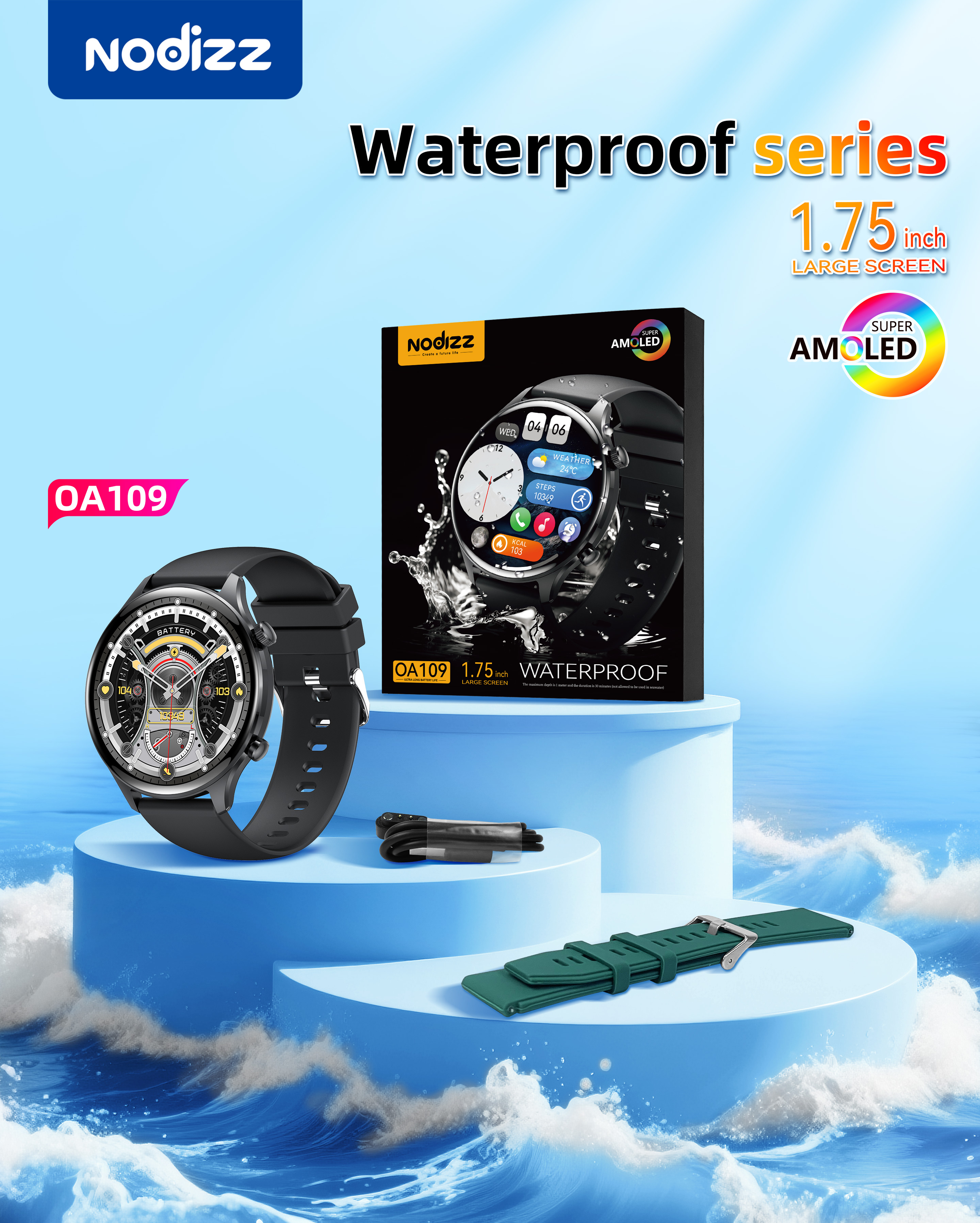 Waterproof smartwatch OA109,nodizz