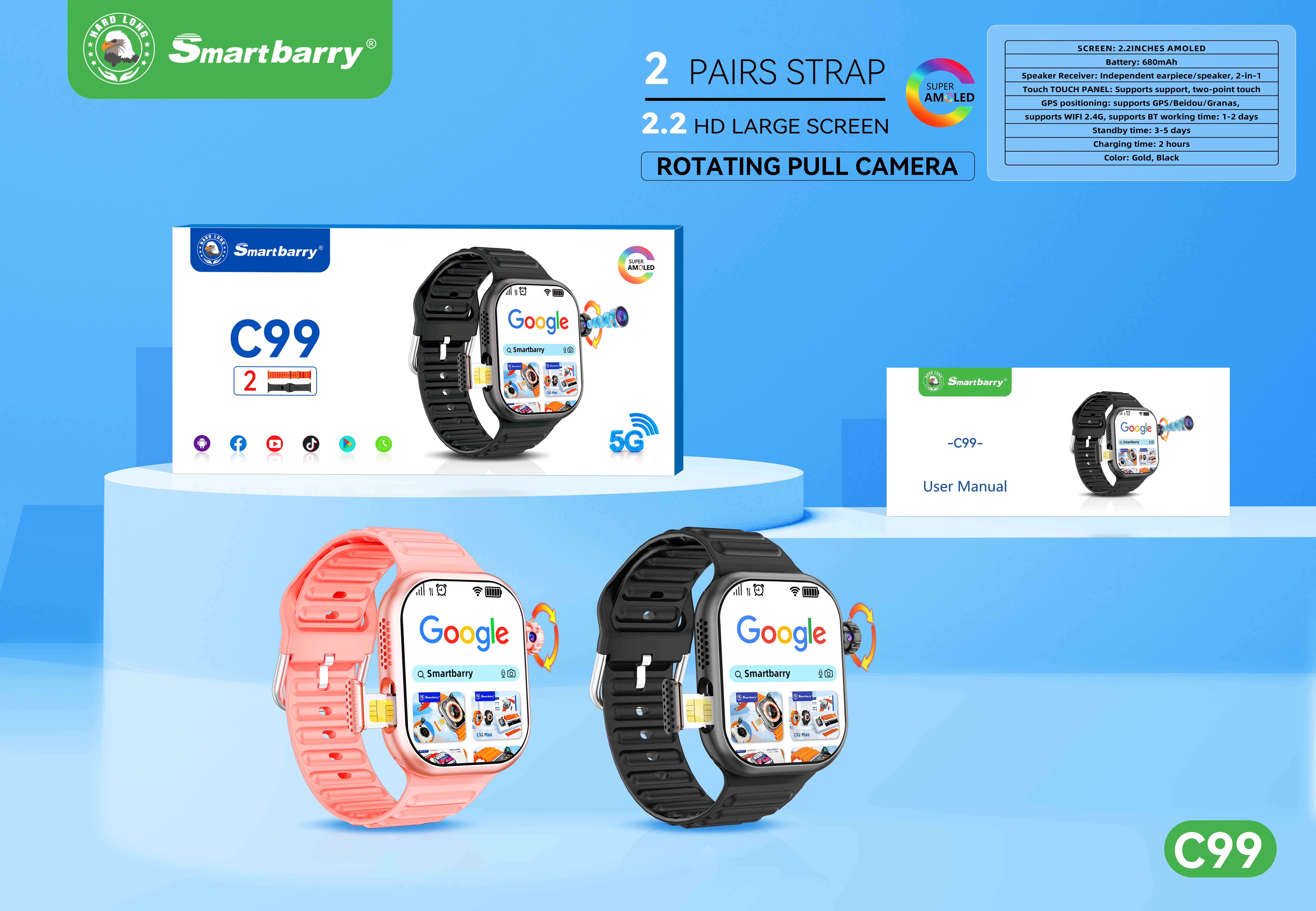 4G card insertion smartwatch C99,nodizz