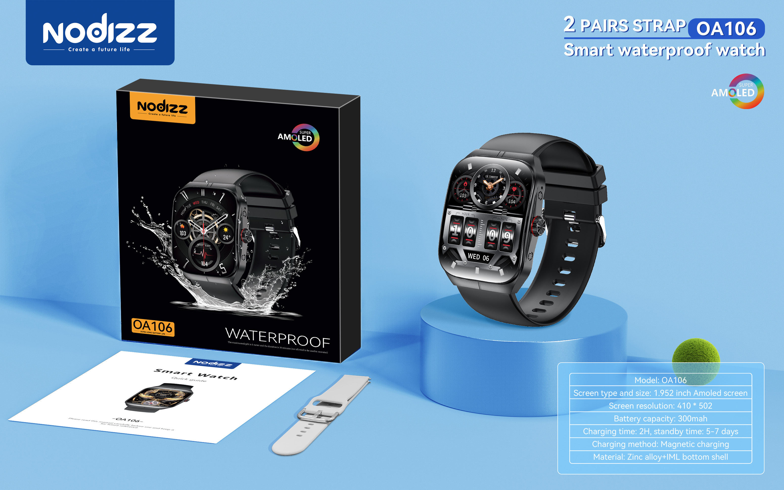 Waterproof smartwatch OA106,Huilong Group