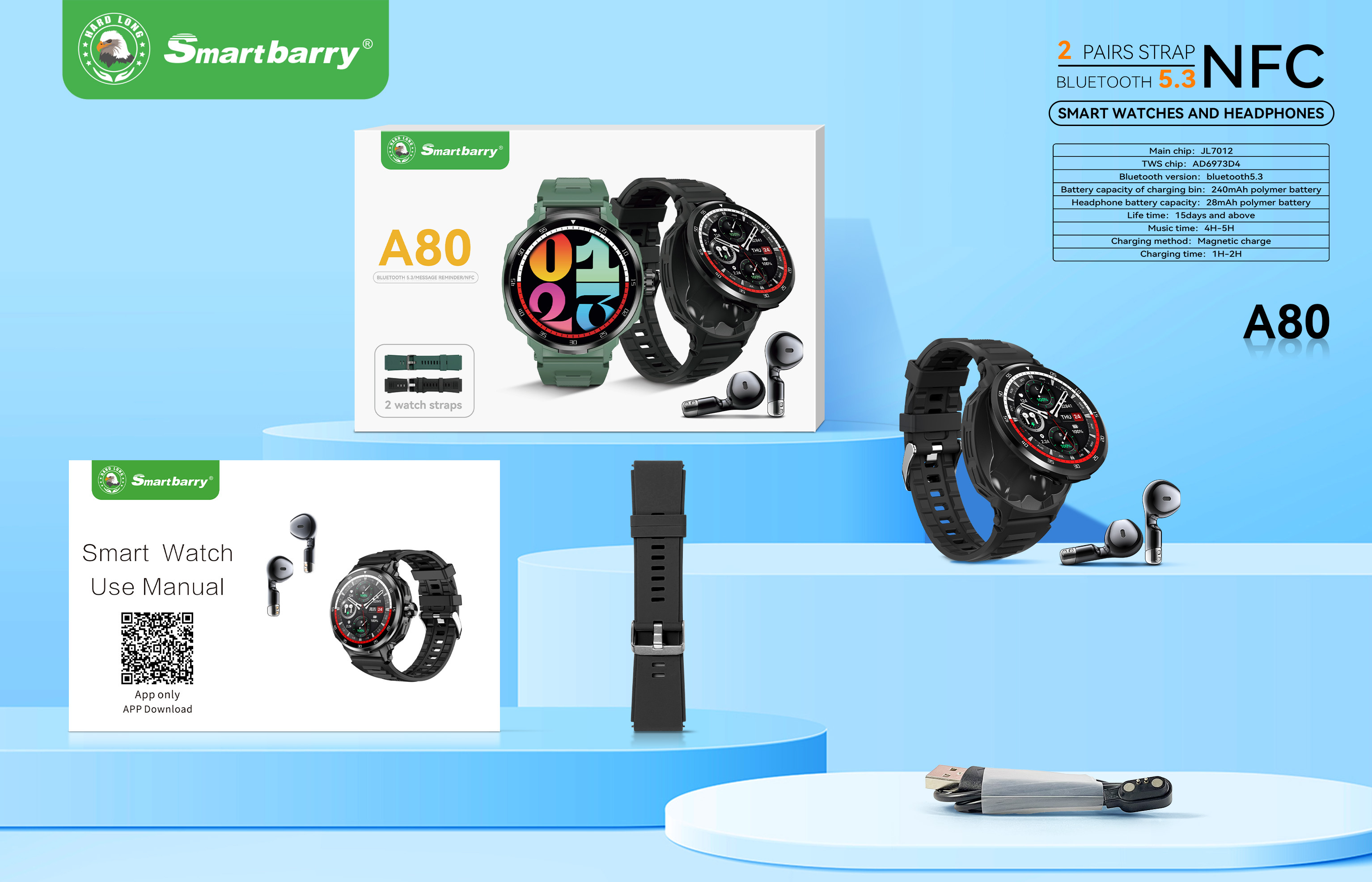 Watch Tws 2-in-1 A80,Huilong Group