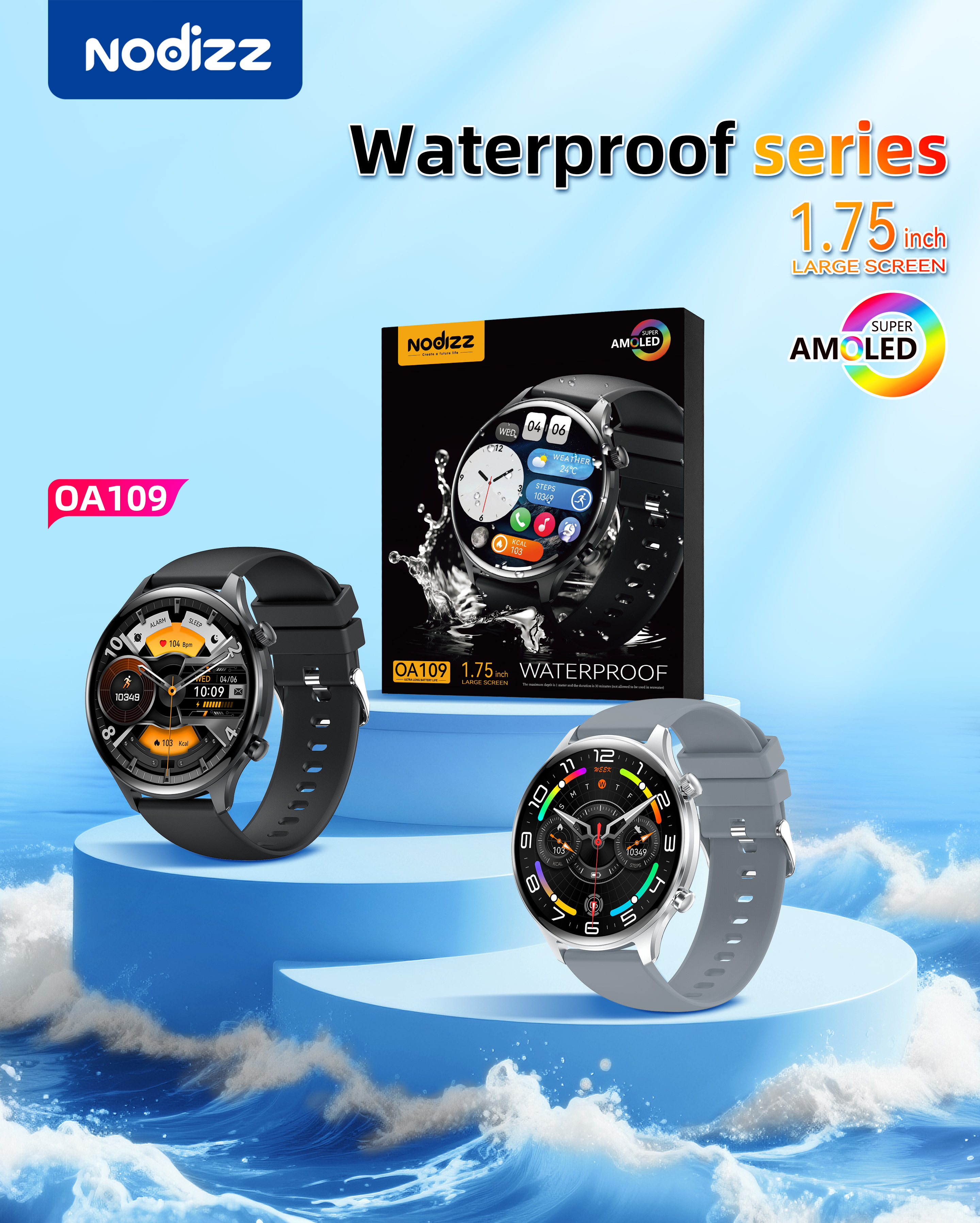 Waterproof smartwatch OA109,nodizz