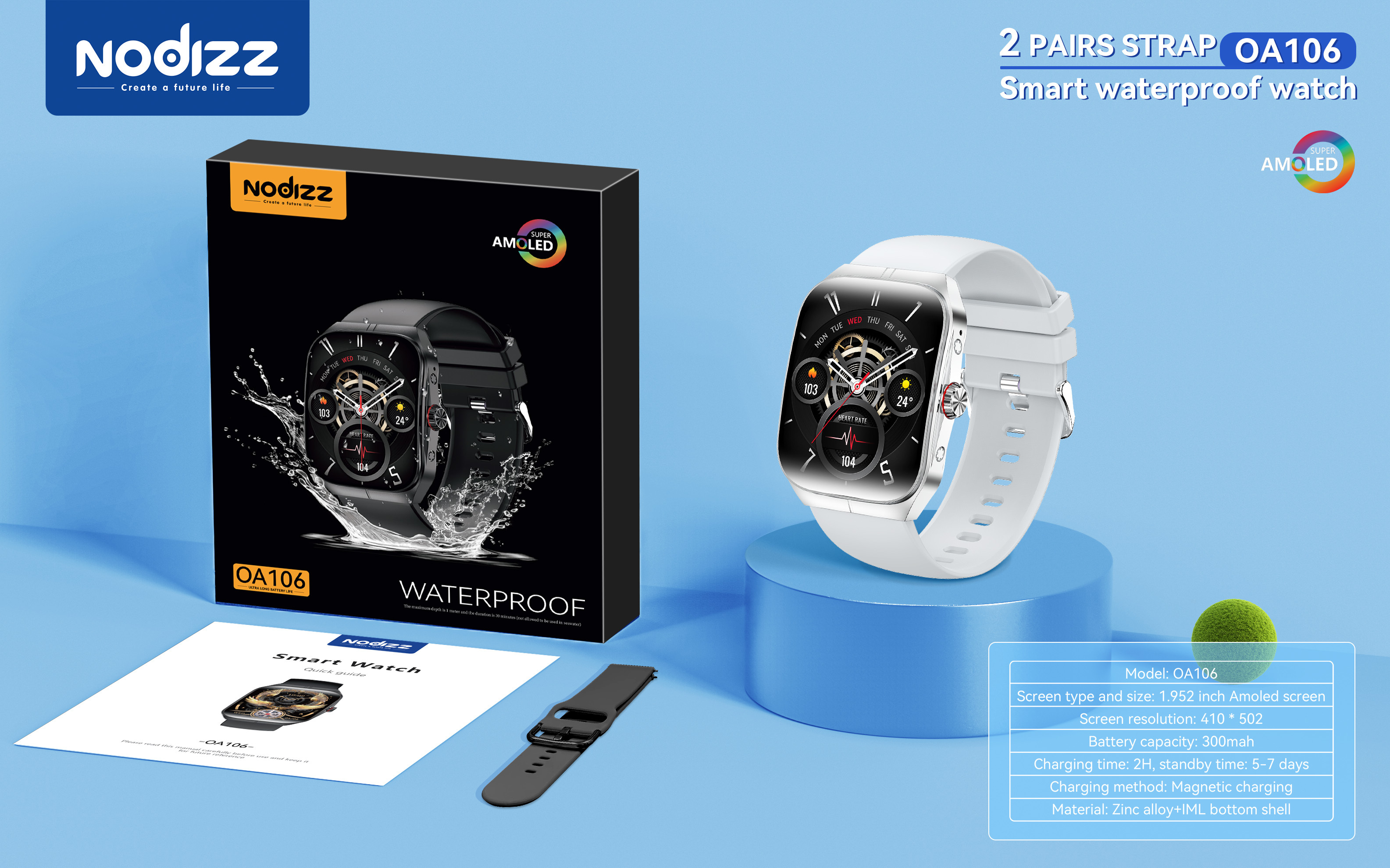 Waterproof smartwatch OA106,Huilong Group
