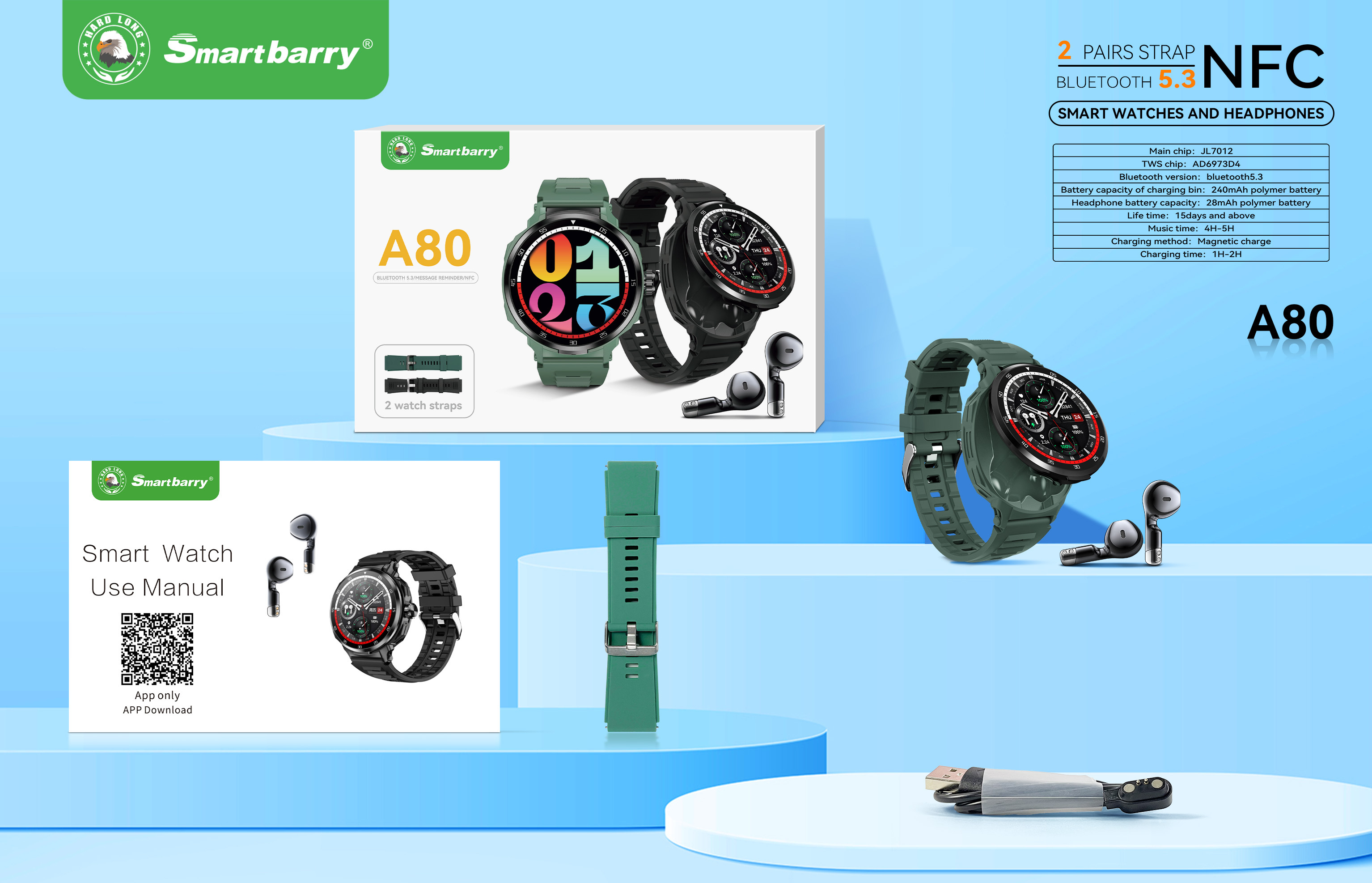 Watch Tws 2-in-1 A80,Huilong Group
