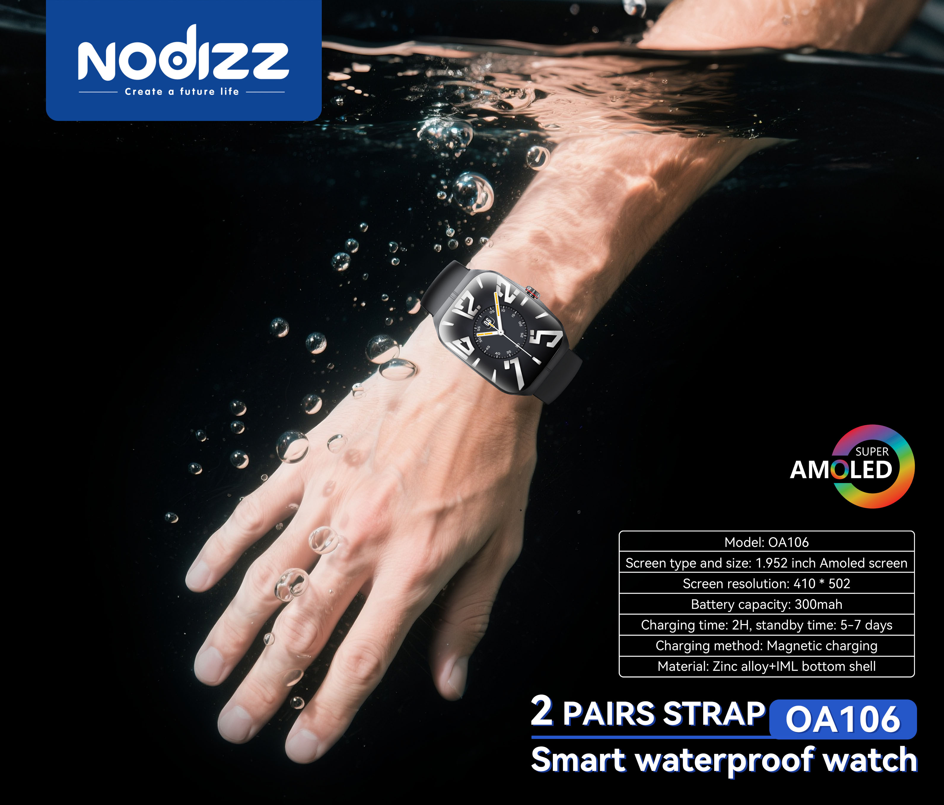 Waterproof smartwatch OA106,Huilong Group