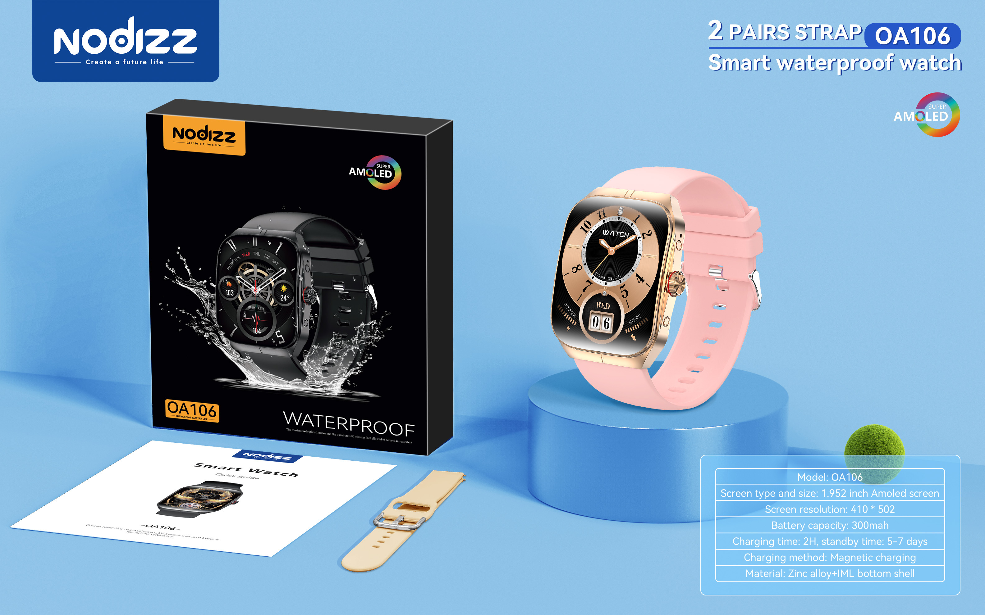 Waterproof smartwatch OA106,Huilong Group