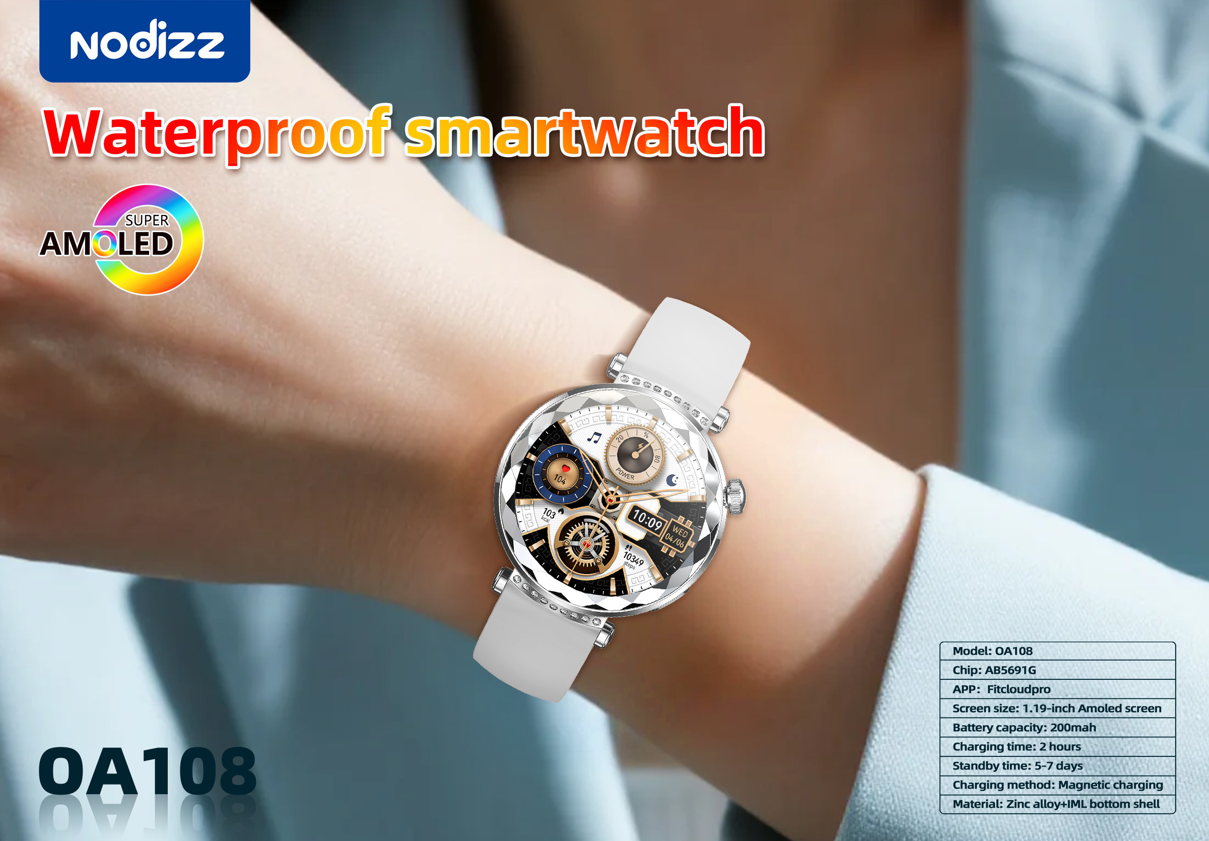 Waterproof smartwatch OA108,nodizz