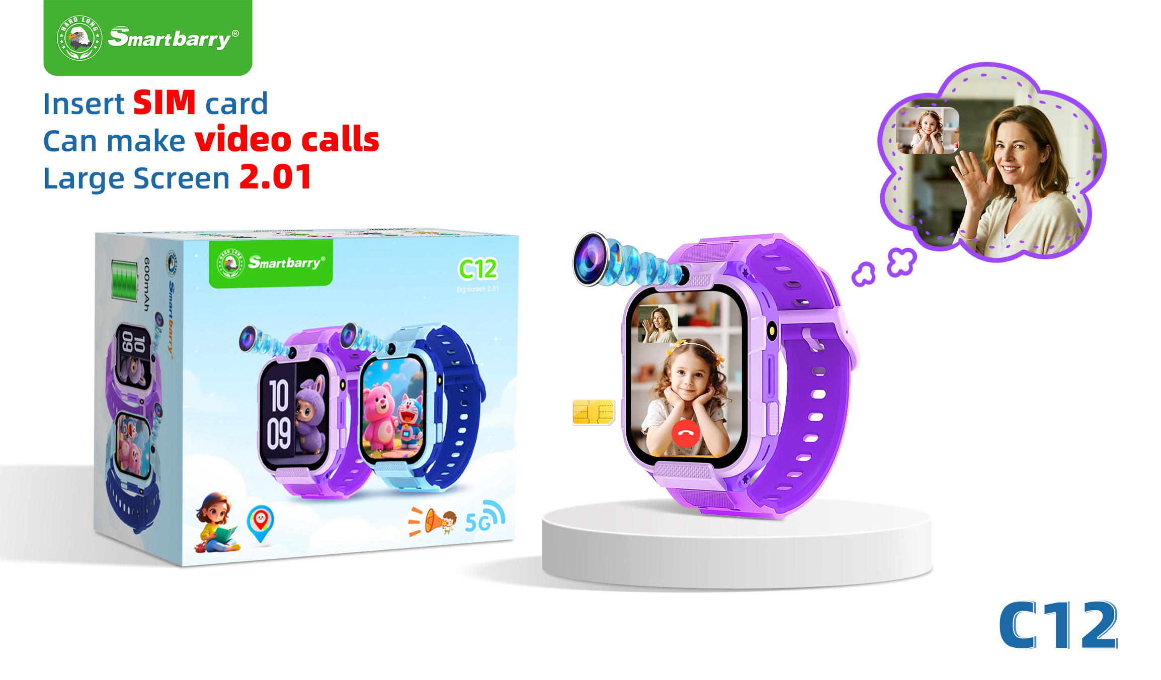 4G card insertion smart watch C12,nodizz