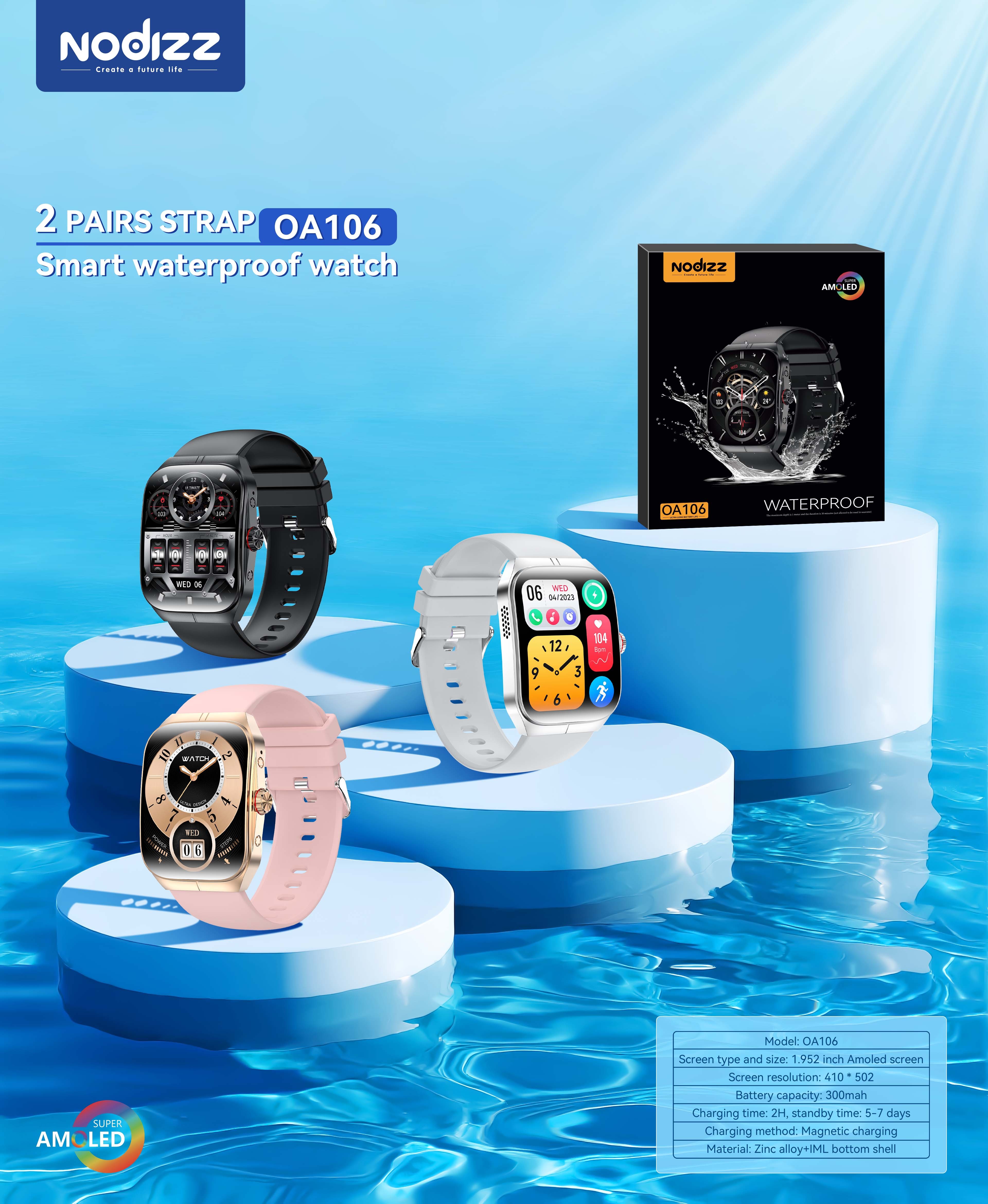 Waterproof smartwatch OA106,Huilong Group
