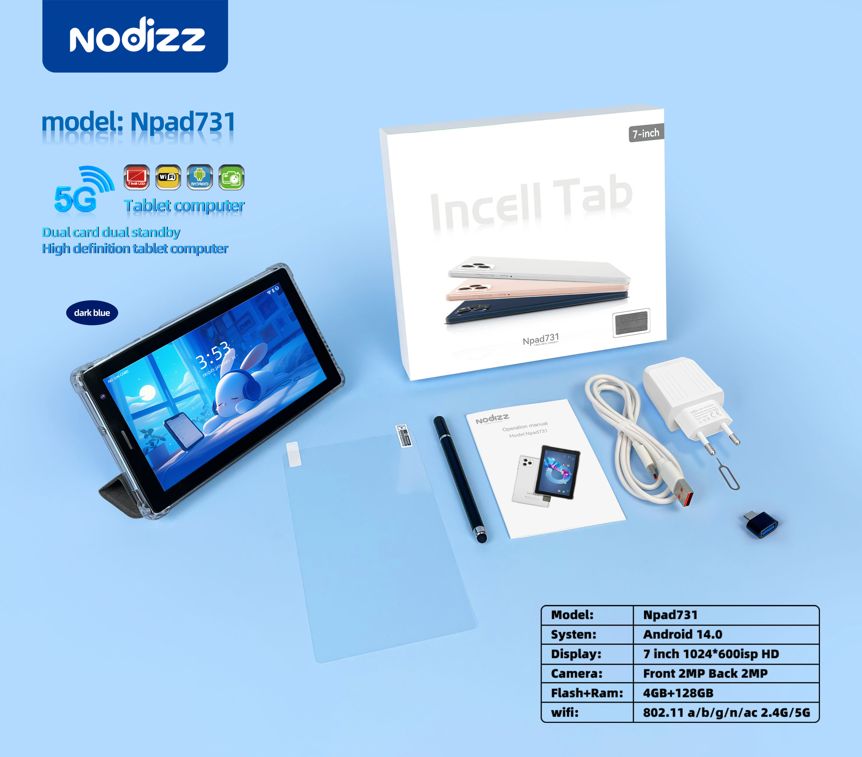 Adult tablet computer Npad731,nodizz