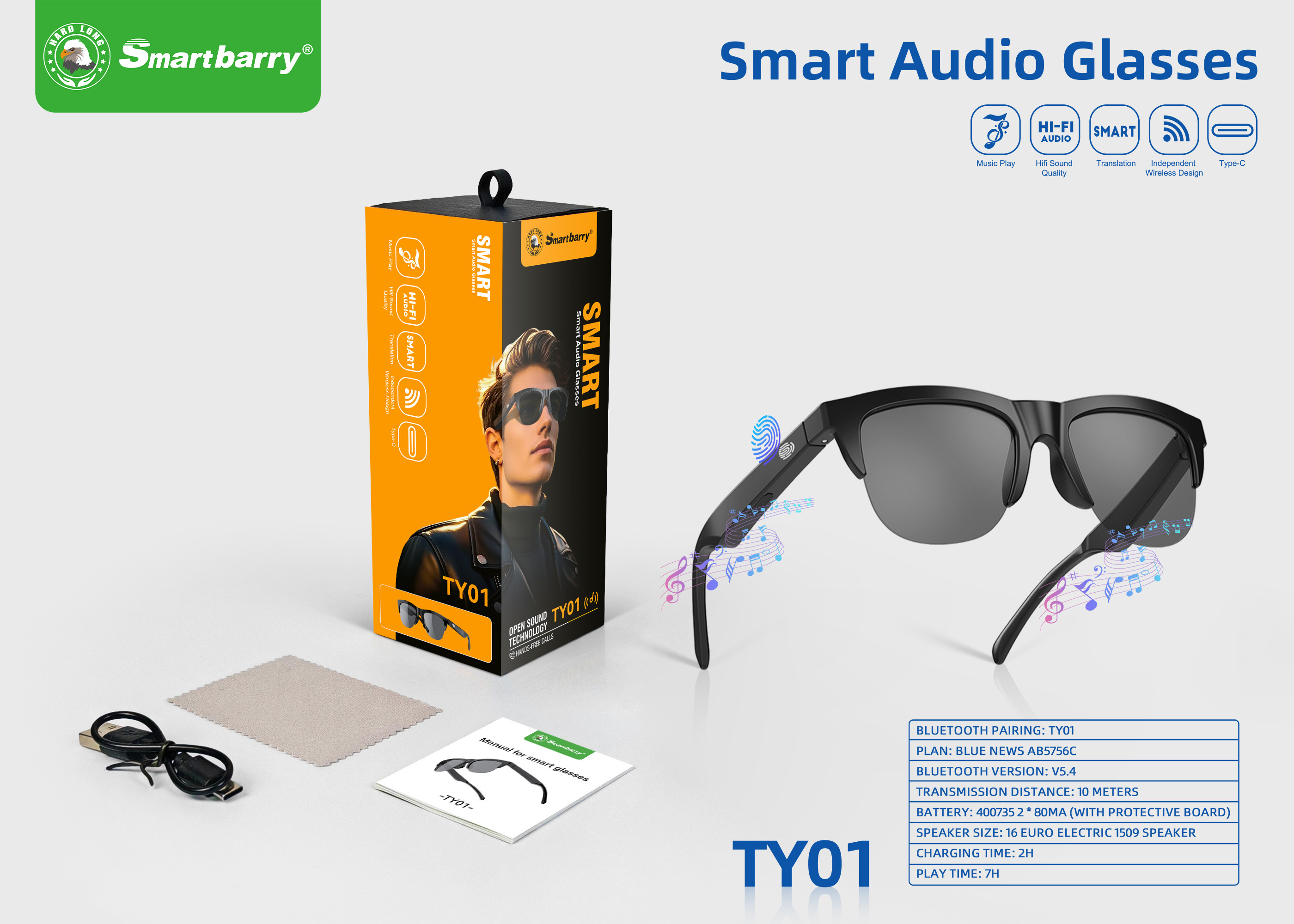 Bluetooth glasses TY01,Huilong Group