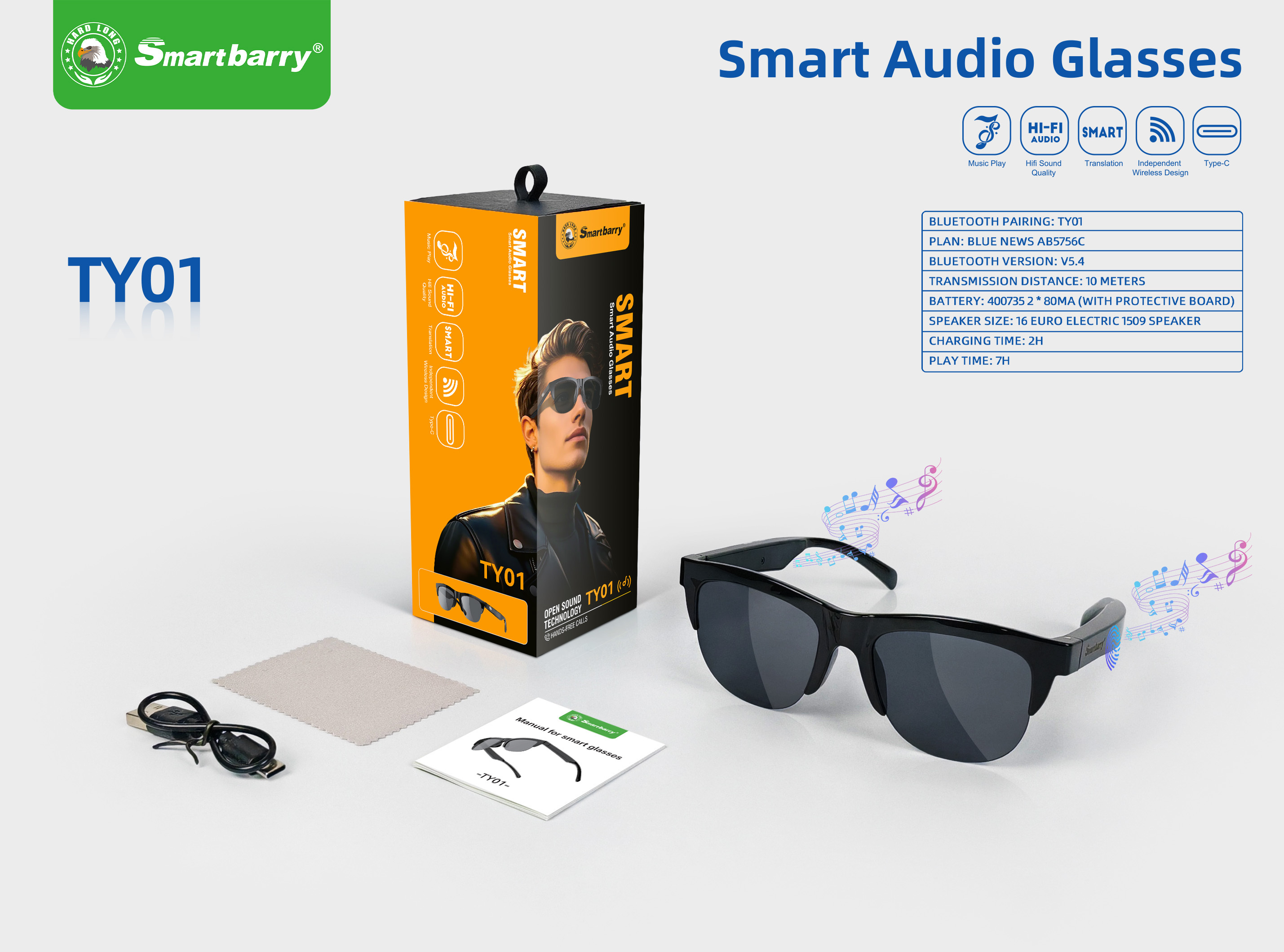 Bluetooth glasses TY01,Huilong Group