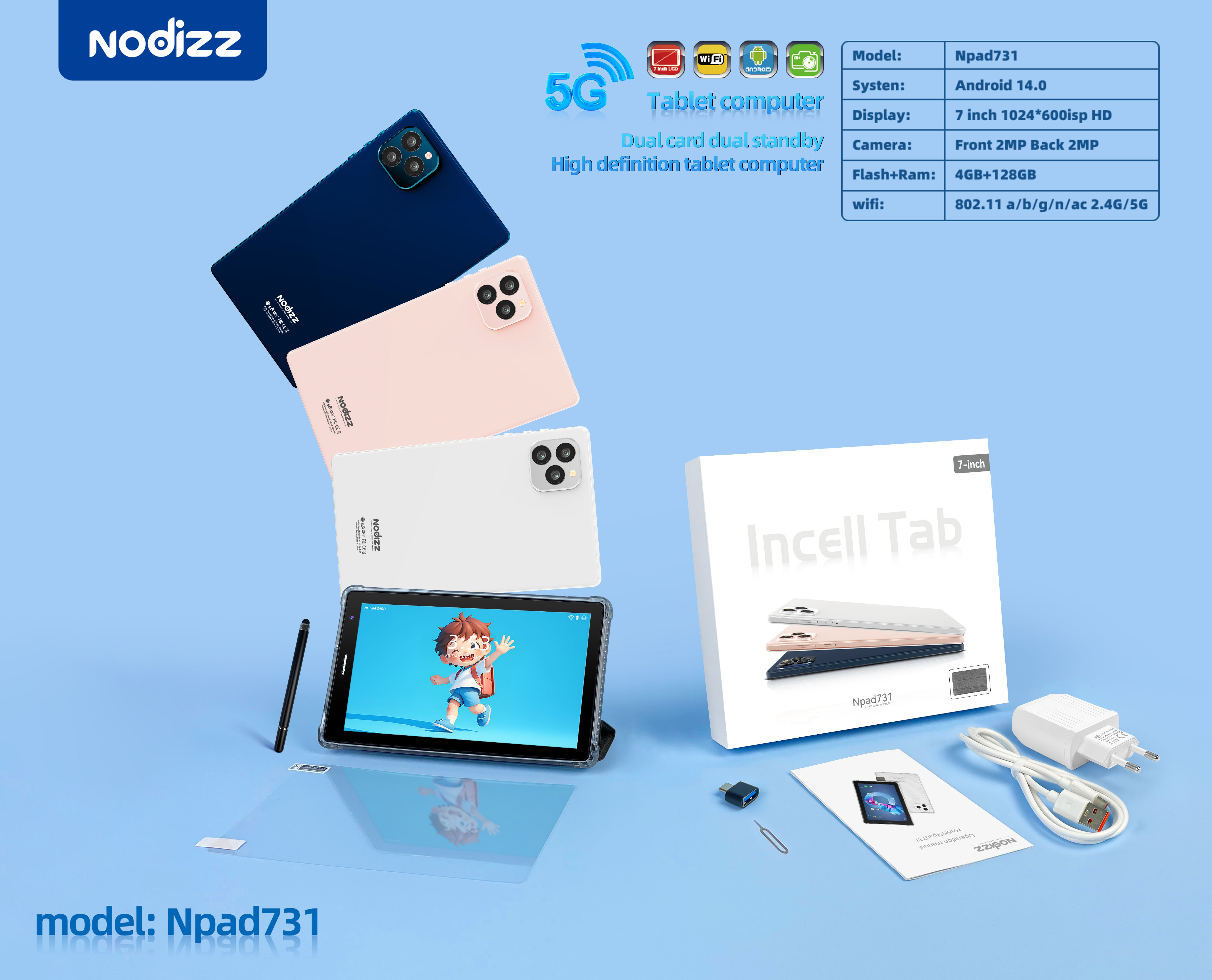 Adult tablet computer Npad731,nodizz