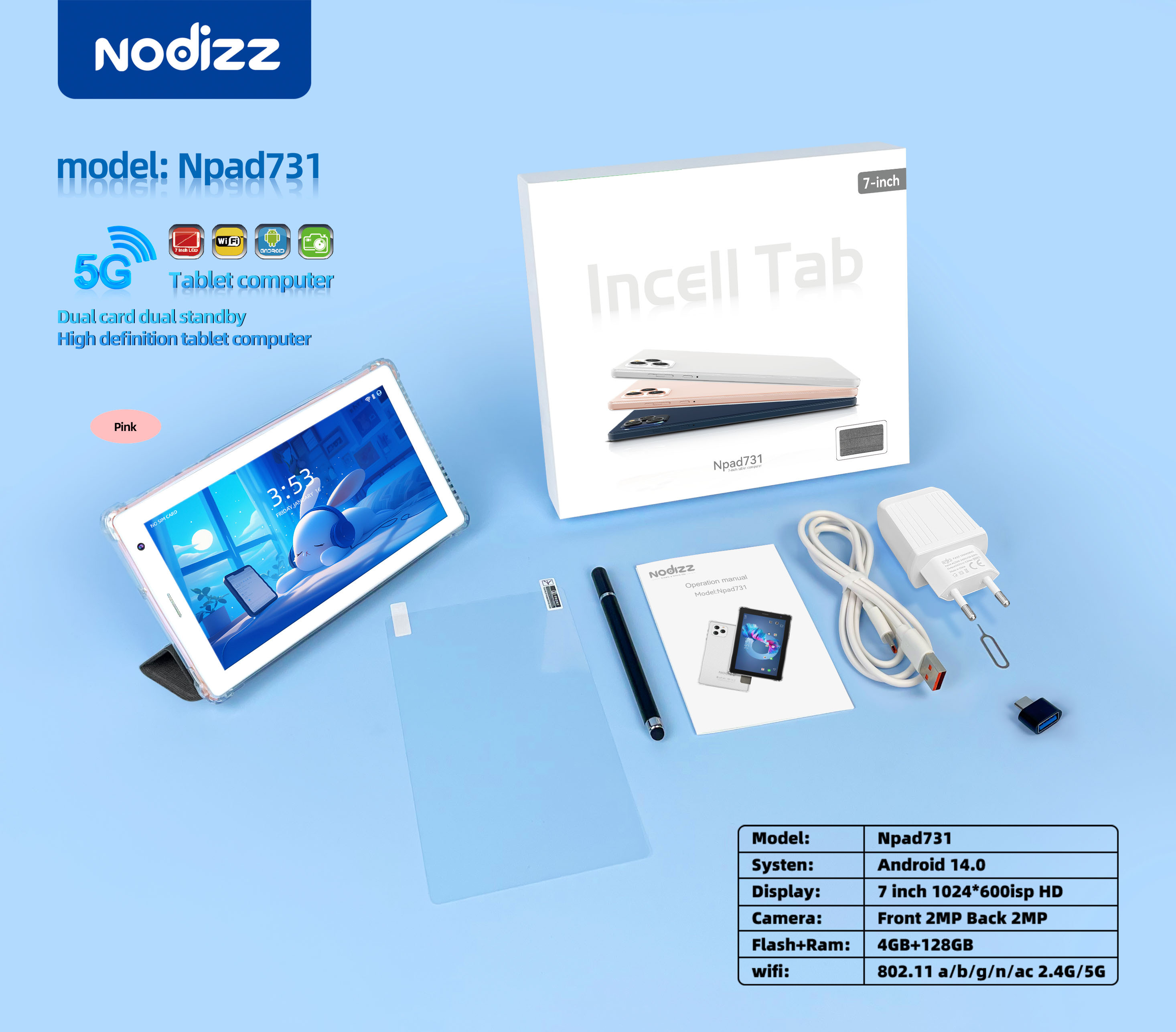Adult tablet computer Npad731,nodizz