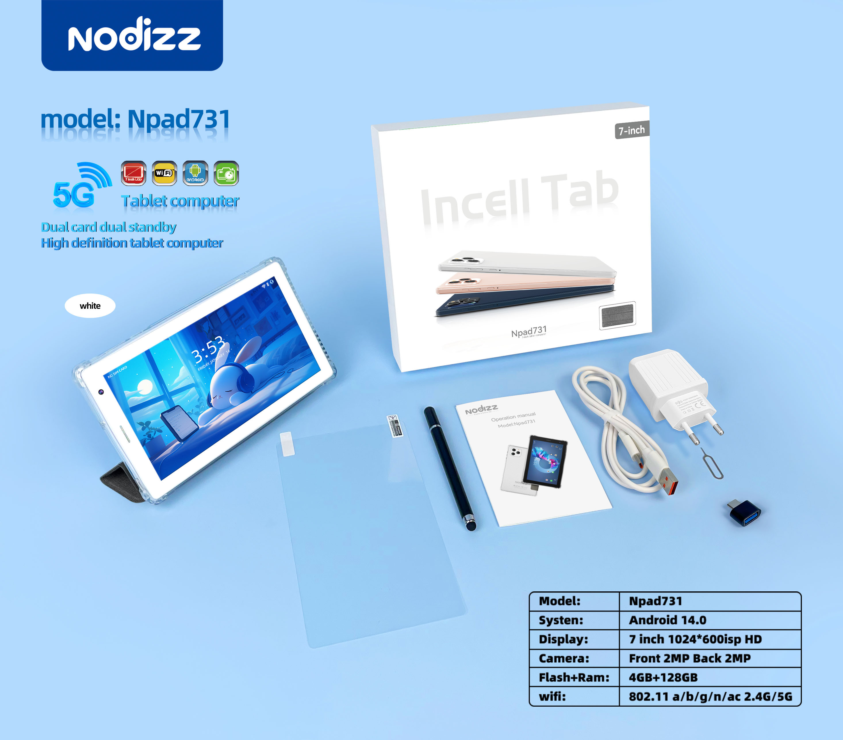 Adult tablet computer Npad731,nodizz