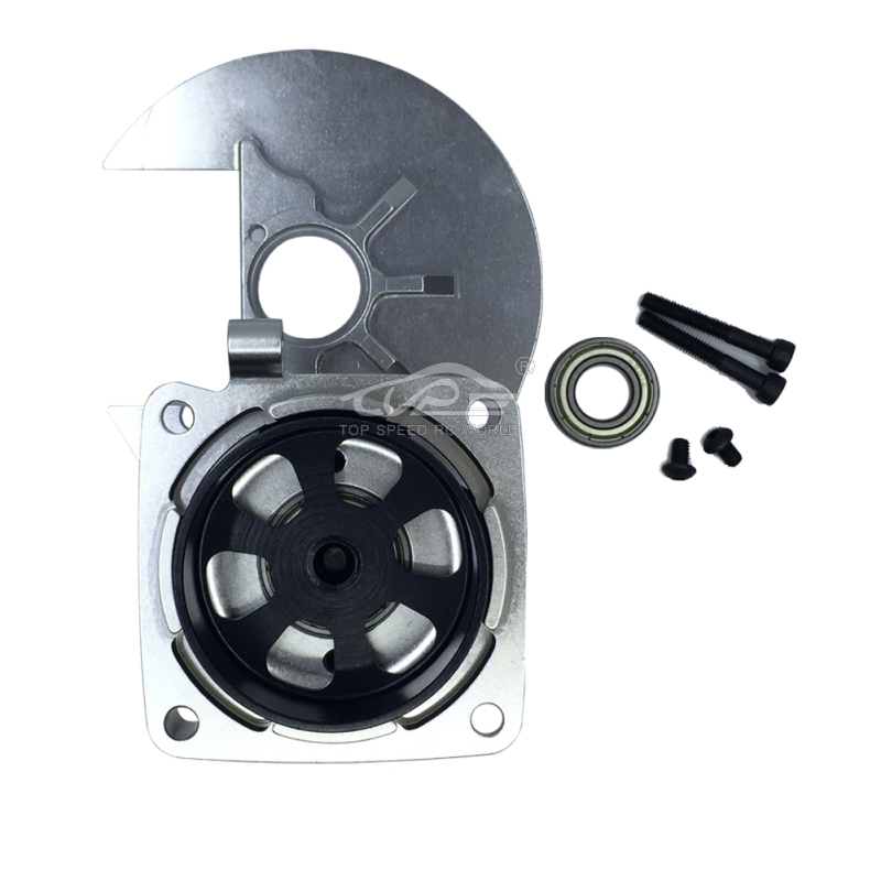 TOP SPEED RC WORLD Clutch Bell and Gear Plate Set Silver Fit Hpi Baja RV KM 5B 5T 5SC