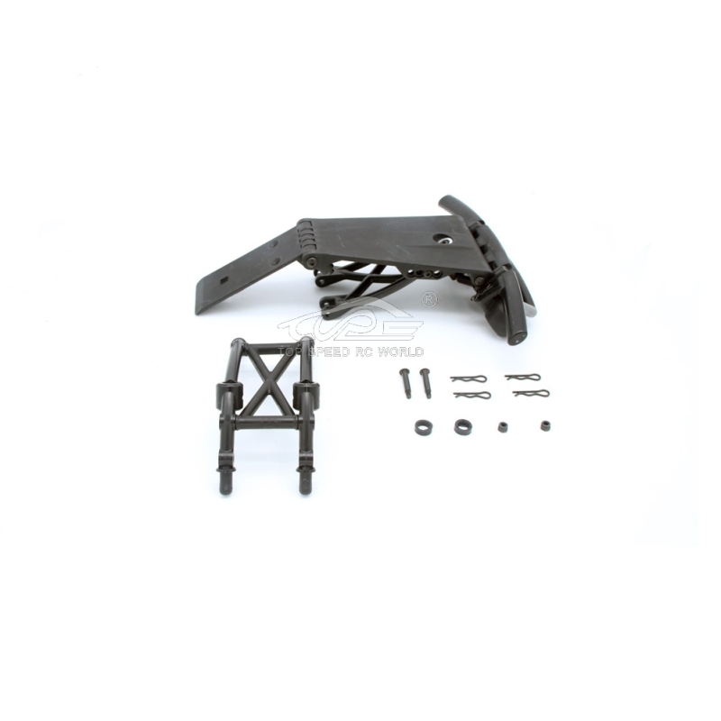 TOP SPEED RC WORLD 5B upgraded 5T high strength nylon front bumper kit Black for HPI Rovan KM BAJA