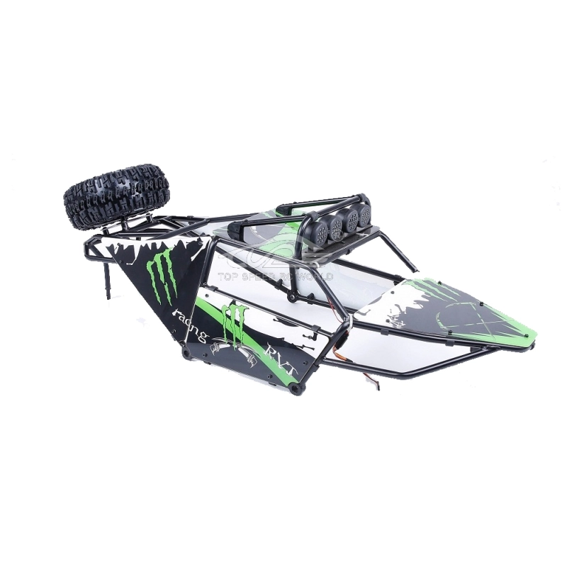 Alloy Roll cage kit/Plastic Green image windows with lamp for Hpi Baja 5T 5SC