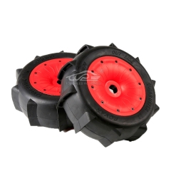FLMLF Desert Wheel tire with Plastic Red Sealed beadlock set 2pcs for Losi 5ive T