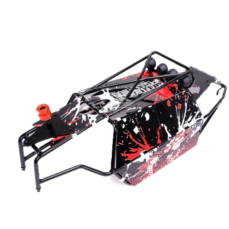 Alloy Roll cage kit with Plastic windows Red & Black/Light Pod for Hpi Baja 5B