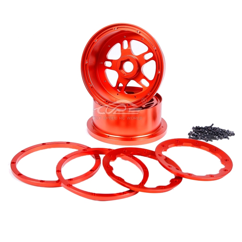 TOP SPEED RC WORLD Alloy CNC Front wheel hub Red for HPI Baja 5B