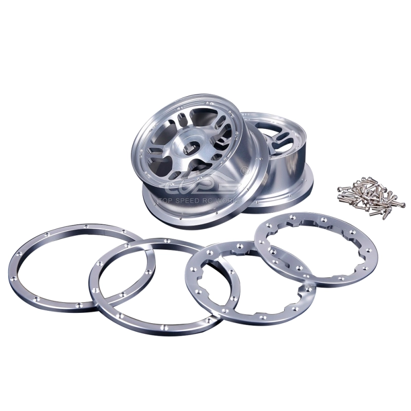 TOP SPEED RC WORLD Alloy CNC Front wheel hub Silver for HPI Baja 5B