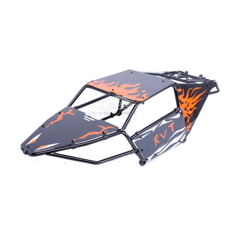Alloy Roll cage kit with Plastic Orange image windows for Hpi Baja 5T 5SC