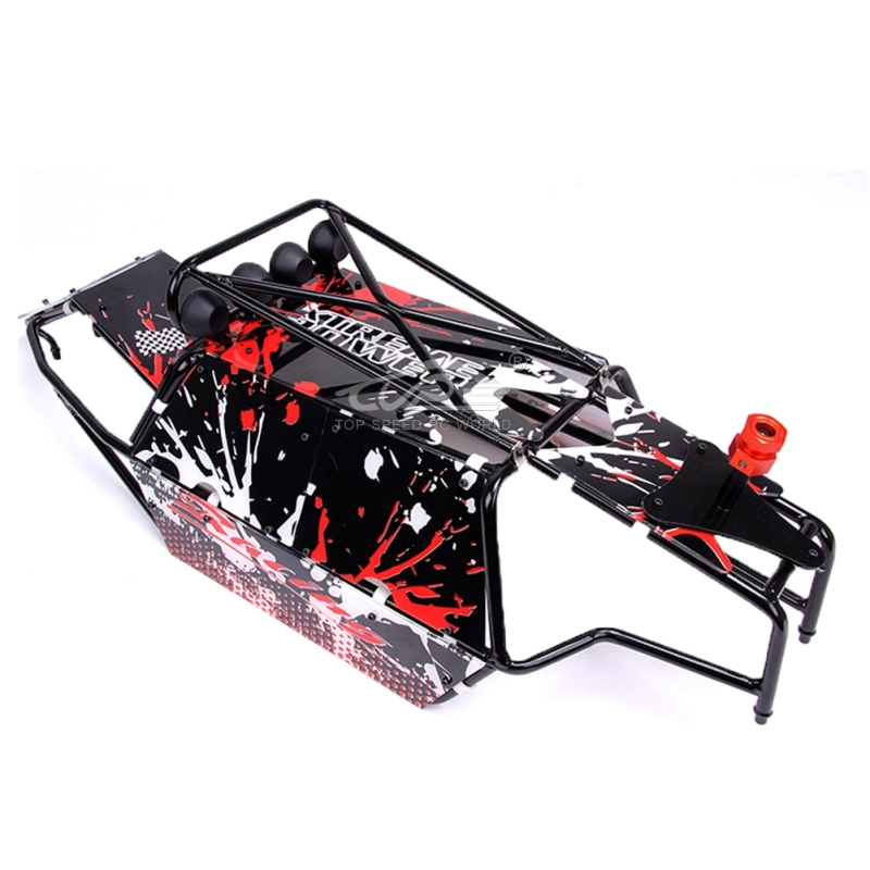 Alloy Roll cage kit with Plastic windows Red & Black/Light Pod for Hpi Baja 5B