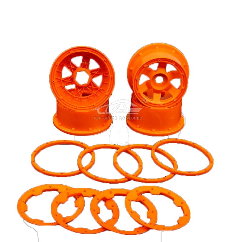 High strength nylon wheel hub and rim kit orange for 1/5 hpi baja 5t rc car part