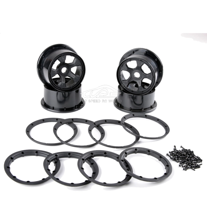 TOP SPEED RC WORLD Four generation wheel hubs,beadlocks kit for 1/5 hpi baja 5t 5sc