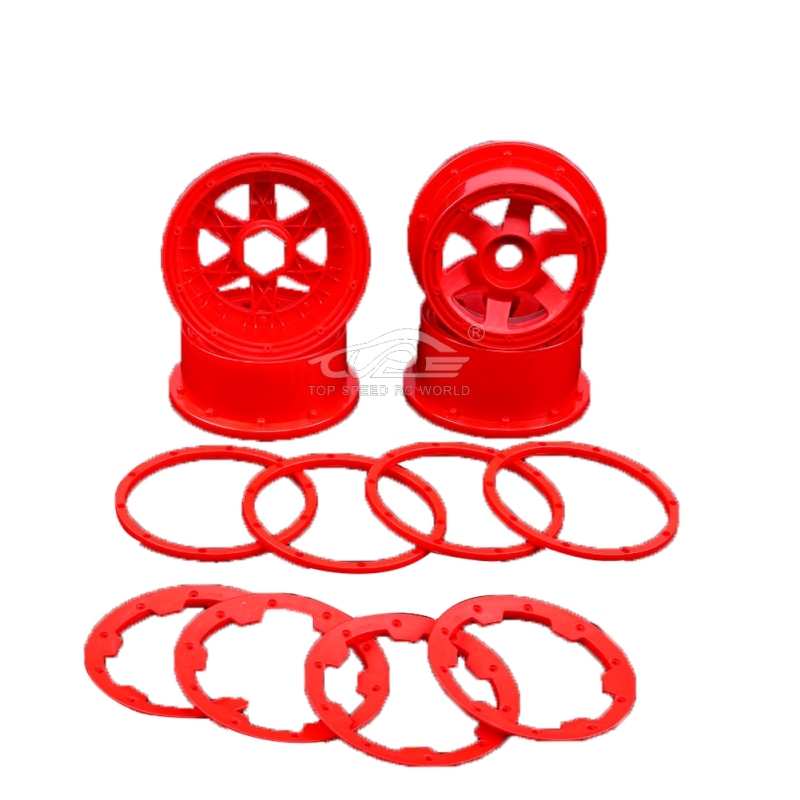 High strength nylon wheel hub and rim kit orange for 1/5 hpi baja 5t rc car part