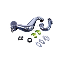 Alloy silencer exhaust pipe with Green metal clamp for Hpi Baja 5B 5T 5SC